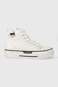 Karl Lagerfeld trampki skórzane KAMPUS MAX III platforma biały KL60640.011