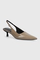 Vagabond Shoemakers szpilki skórzane LYKKE odkryta pięta beżowy 5714.360.09