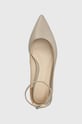 Kožne balerinke Calvin Klein WRAPPED ANKLE STRAP BALLERINA bež HW0HW01840
