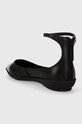 Încălțăminte Calvin Klein balerini de piele WRAPPED ANKLE STRAP BALLERINA HW0HW01840 negru