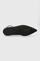Calvin Klein balerini de piele WRAPPED ANKLE STRAP BALLERINA HW0HW01840 negru