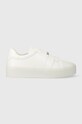 Кросівки Calvin Klein FLATFORM CUPSOLE SLIP ON W/HW імітація лицьової шкіри білий HW0HW01862