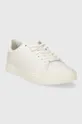 Δερμάτινα αθλητικά παπούτσια Calvin Klein CLEAN CUPSOLE LACE UP λευκό