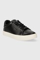 Calvin Klein sneakersy skórzane CLEAN CUPSOLE LACE UP HW0HW01863 czarny SS24