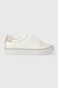biały Calvin Klein sneakersy VULC LACE UP - DIAMOND FOXING Damski