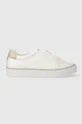 bela Superge Calvin Klein VULC LACE UP - DIAMOND FOXING Ženski