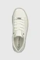 bianco Calvin Klein sneakers in pelle FLATFORM C LACE UP - MONO MIX