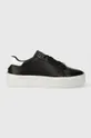 μαύρο Δερμάτινα αθλητικά παπούτσια Calvin Klein FLATFORM C LACE UP - MONO MIX Γυναικεία