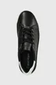 fekete Calvin Klein bőr sportcipő FLATFORM C LACE UP - MONO MIX