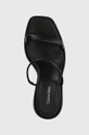 crna Kožne natikače Calvin Klein PADDED CURVED STIL SLIDE 70