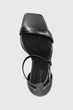 Шкіряні сандалі Calvin Klein GEO STIL SQUARE SANDAL 90-PEARL сірий HW0HW01993