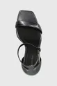 siva Kožne sandale Calvin Klein GEO STIL SQUARE SANDAL 90-PEARL