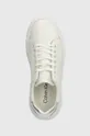 bela Usnjene superge Calvin Klein RAISED CUPSOLE LACE UP LHT BT