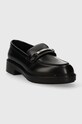 Kožne mokasinke Calvin Klein RUBBER SOLE LOAFER W/HW HW0HW02006 crna SS24