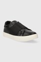 Кожаные кроссовки Calvin Klein CLEAN CUPSOLE SLIP ON HW0HW02007 чёрный SS24