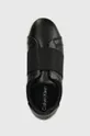 fekete Calvin Klein bőr sportcipő CLEAN CUPSOLE SLIP ON