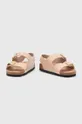 Kožené sandále Birkenstock Milano Big Buckle béžová