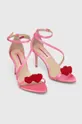 różowy Custommade sandały Amy Satin Heart Damski