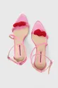 różowy Custommade sandały Amy Satin Heart