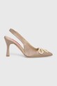 Custommade pantofi cu toc Ayanna Satin Pearl calcai expus maro 000402096.615