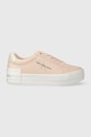 Calvin Klein Jeans sneakersy BOLD VULC FLATF LOW LACE LTH ML syntetyczny różowy YW0YW01294
