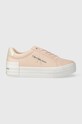 Calvin Klein Jeans sneakersy BOLD VULC FLATF LOW LACE LTH ML syntetyczny różowy YW0YW01294