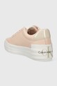 Obuwie Calvin Klein Jeans sneakersy BOLD VULC FLATF LOW LACE LTH ML YW0YW01294 różowy