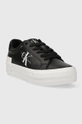 Calvin Klein Jeans sneakersy BOLD VULC FLATF LOW LACE LTH ML czarny