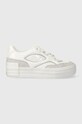 Calvin Klein Jeans sportcipő BOLD VULC FLATF LACE MIX MG LUM velúr bőr fehér YW0YW01295