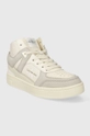 Calvin Klein Jeans bőr sportcipő BASKET CUPSOLE HIGH MIX ML FAD bézs