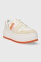 Calvin Klein Jeans sneakersy BOLD FLATF LOW LACE MIX NBS SAT YW0YW01308 biały SS24