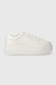 bianco Calvin Klein Jeans sneakers in pelle BOLD FLATF LOW LACEUP LTH IN LUM Donna