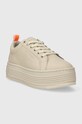 Calvin Klein Jeans bőr sportcipő BOLD FLATF LOW LACEUP LTH IN LUM YW0YW01309 bézs SS24