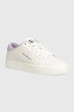 Calvin Klein Jeans sneakers in pelle CLASSIC CUPSOLE LOWLACEUP LTH WN flat bianco YW0YW01444