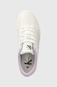 Calvin Klein Jeans sneakers in pelle CLASSIC CUPSOLE LOWLACEUP LTH WN bianco YW0YW01444