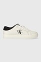 Calvin Klein Jeans sneakers din piele CLASSIC CUPSOLE LOWLACEUP LTH WN Planet friendly alb YW0YW01444