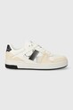 Calvin Klein Jeans sportcipő BASKET CUPSOLE LACE MIX NBS SAT nappa bőr fehér YW0YW01446