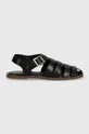 Kožené sandále Barbour Macy čierna