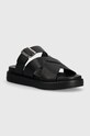 Barbour slapi de piele Annalise platformă negru LFO0686BK11