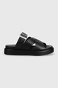 Barbour slapi de piele Annalise LFO0686BK11 negru SS24