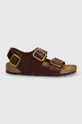 Δερμάτινα σανδάλια Birkenstock Milano Bold Gap καφέ