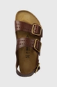 brązowy Birkenstock sandały skórzane Milano Bold Gap