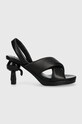 Karl Lagerfeld sandale de piele IKON HEEL gros negru KL39024.000