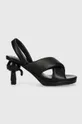 чорний Шкіряні сандалі Karl Lagerfeld IKON HEEL Жіночий
