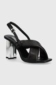 Karl Lagerfeld sandale de piele KL TOWER gros negru KL33915.000