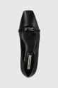 Karl Lagerfeld baleriny skórzane KONNIE czarny KL40180.00S