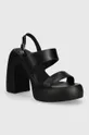 čierna Kožené sandále Karl Lagerfeld ASTRAGON HI Dámsky