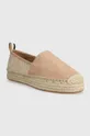 Semišové espadrilky BOSS Madeira béžová