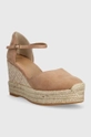 BOSS espadrillas in pelle scamosciata Madeira beige