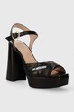 Love Moschino sandale de piele JA1607CG1IIE0000 negru SS24